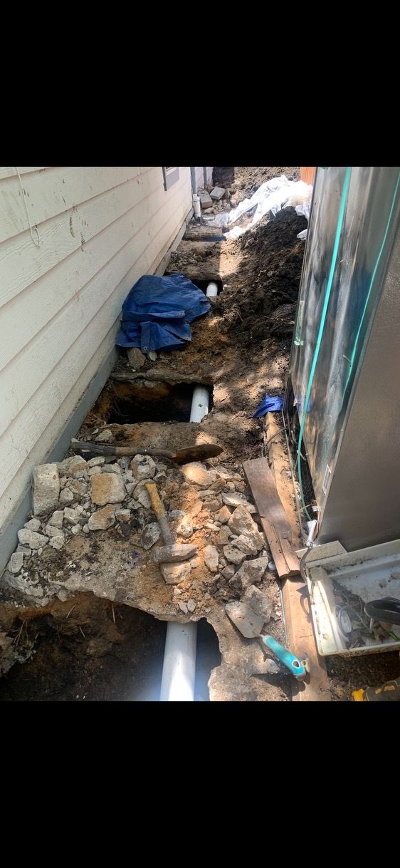 Excavation debris, Imperial Foundation Repair job site in North Texas